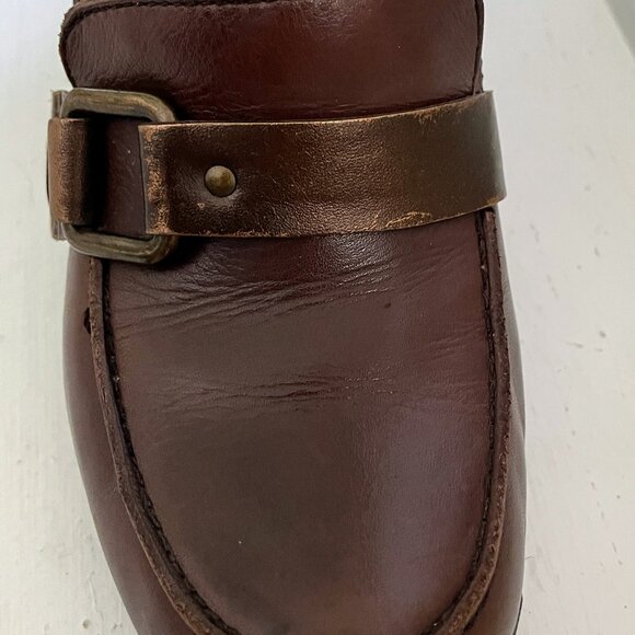 Brown leather wedge shoes - Picture 10 of 11